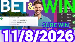 Correct Score Tips & Predictions Today | 11/8/2026| Expert Football Bets & Sure Wins