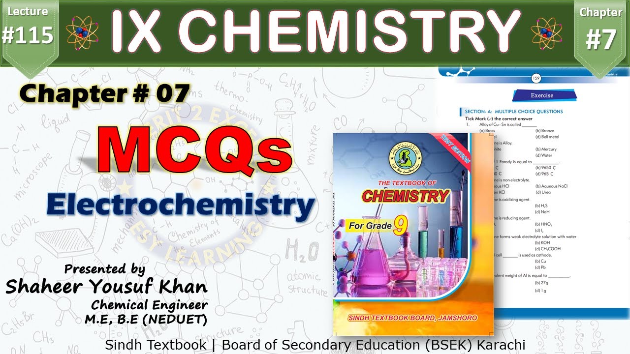 Exercise MCQs Chapter 7 Electrochemistry Class 9 Chemistry