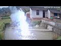 Shocking Moment Fallen Power Line Electrifies Fish Pond 