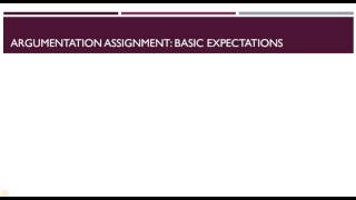 ENGL 101 Signature Assignment: The Argumentation Essay