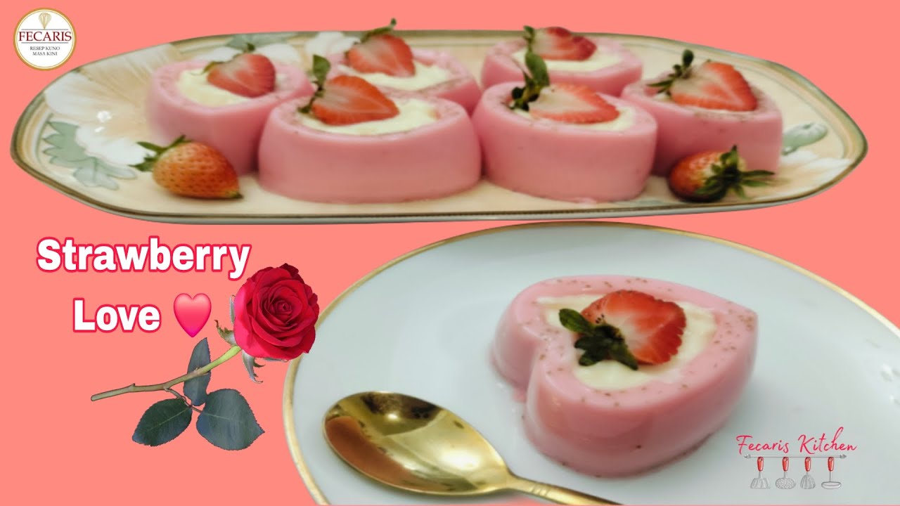 Strawberry Yogurt Pudding ❤️ Made with Love – Valentine Special Dessert! 🍓🩷