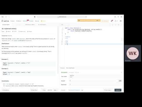 Implement strStr #leetcode #csharp #easy
