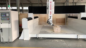 WISDOM CNC 3D Wood Model 9KW HSD Spindle Rotation 4 Axis Wood Carving Machine