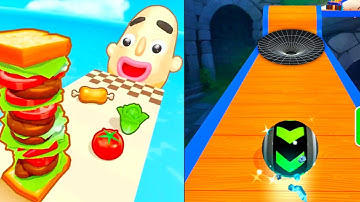 Sandwich Runner vs Sky Rolling Balls 3D Speedrun Gameplay Part 3