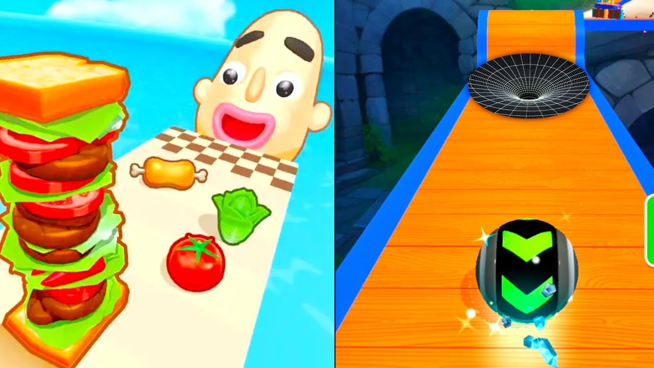 Sandwich runner vs sky rolling balls 3d speedrun gameplay part 3 youtube
