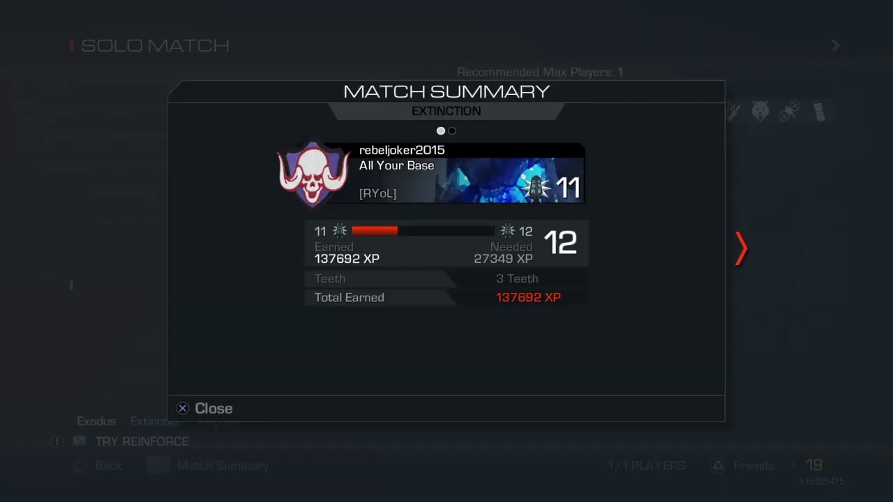 Back on extinction cod ghost PS4