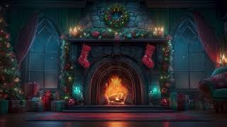 Magical Christmas Night | Cozy Yuletide Hearth Ambience | Holiday Fireplace & Winter Wishes Backdrop