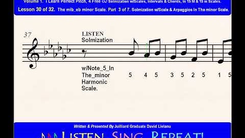 Part 3b. LESSON 30 of 32, The mib_eb minor scale. EAR TRAINING EXERCISES