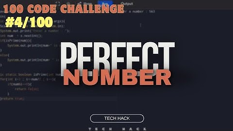 Perfect Number Java Program | 100 Days code Challenge #viralvideo #trending