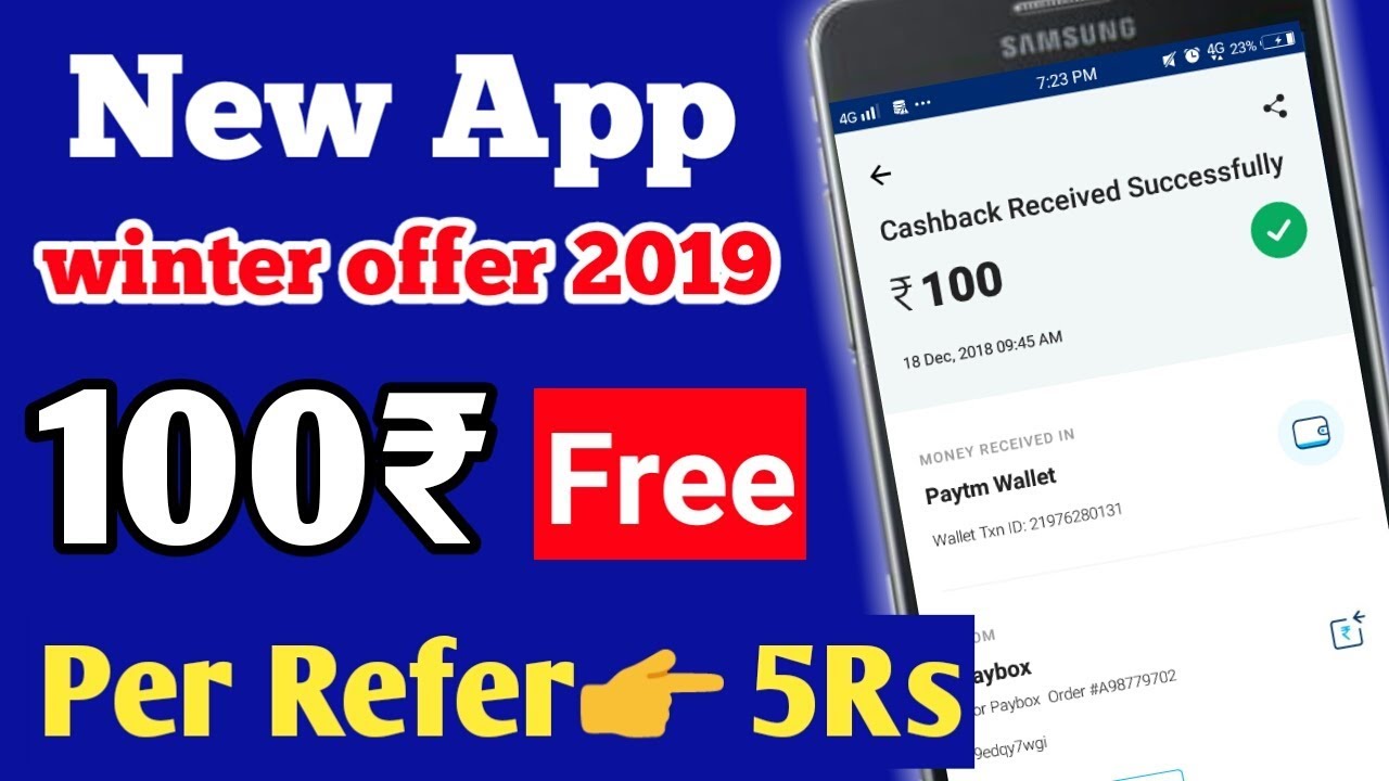 Earn 100₹ Free Paytm Cash || New Refer and Earn apps 2019 || New Earning app 2019