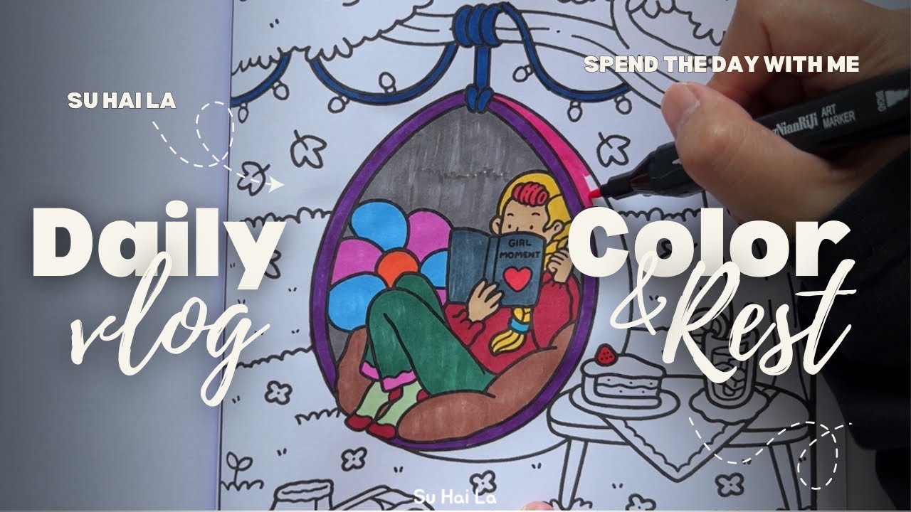 [ASMR] Lets color with me 👱‍♀️💅 Using Girl Moments coloring book and Touch marker 🥰