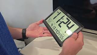Xflyee 10 4'' Digital Wall Clock Battery Operated, Easy to Read Digital Clock with a lot of extra fe