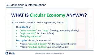 Mastering the Circular Economy 2 - Intro into CE