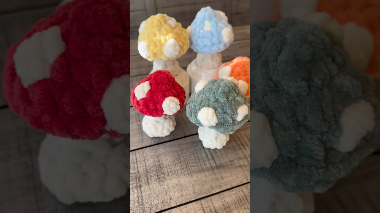 Crochet cute mini mushrooms 