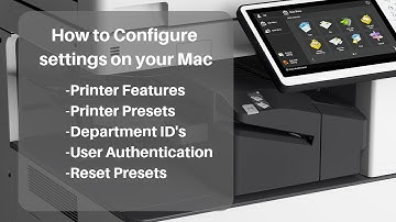 (Mac OS) Canon Presets, Features, Dept ID, User Authentication and more