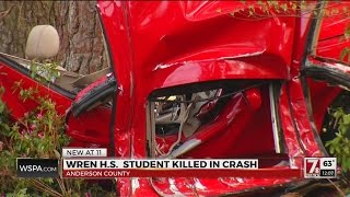Wren High student dies after car strikes tree in Anderson Co.