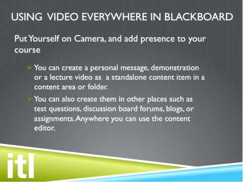 Using Video in Blackboard