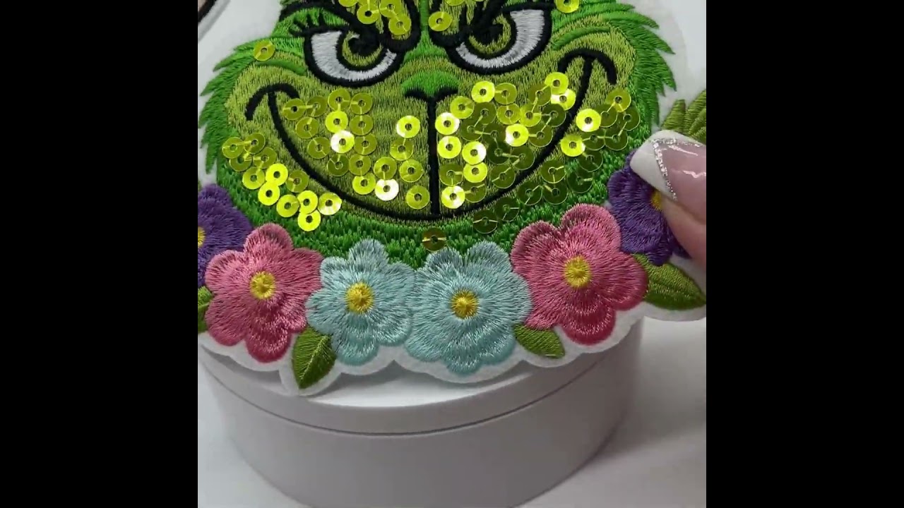 Grumpus Bunny Sequin Iron on Patch 