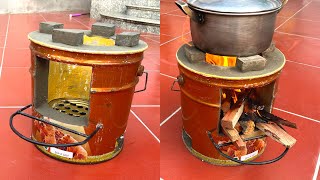 Get Creative With Old Iron Paint Buckets - Create An Economical Wood-burning Stove by Creative Craft 13,949 views 1 year ago 11 minutes, 24 seconds