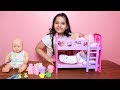 لعبة بيبي توأم مع سرير طابقين!! العاب بنات!!   !!Baby Doll Bunk Bed Bedroom House toy