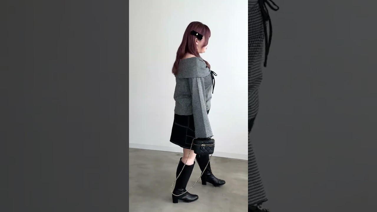 Y's ワイズ　トップス　プルオーバー　グレー　チェック柄 25432.png