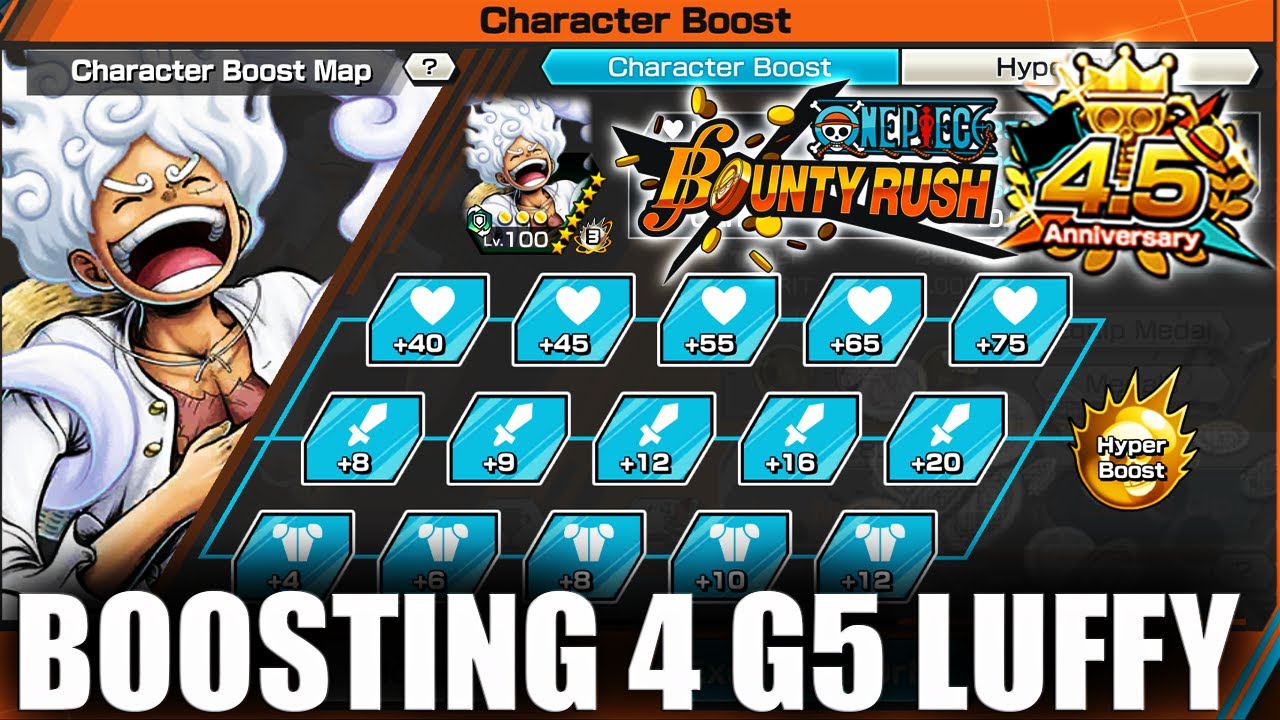 BOOSTING 4 EX G5 LUFFY IN ONE PIECE BOUNTY RUSH.... YouTube