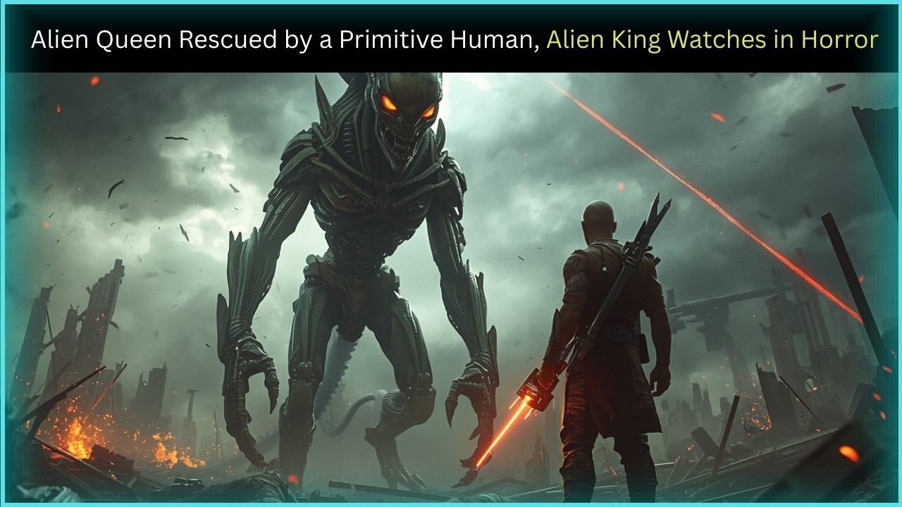 Alien Queen Rescued by a Primitive Human, Alien King Watches in Horror | Galactic HFY