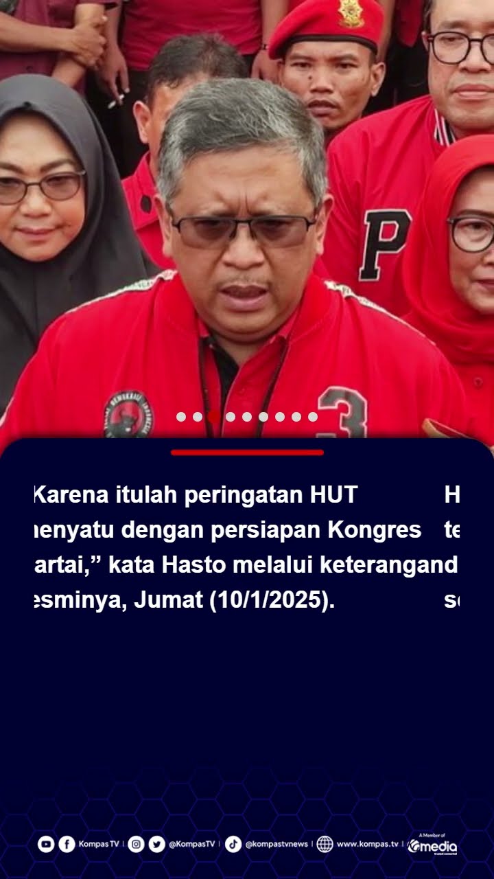 Hasto: Megawati Dikukuhkan Jadi Ketum PDI-P hingga 2030 #pdiperjuangan #megawati #pdip #shorts