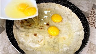 Put 4 eggs on the tortilla/and you will see the amazing result! Simple and delicious/👌🏻