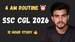 4 AM Study Vlog ⏰ | 12+ Hours of Pure Focus | SSC CGL 2026 Preparation 💪📖