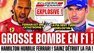 Lewis Hamilton LÂCHE UNE BOMBE chez Ferrari | Sainz DÉTRUIT la F1 EN DIRECT | Verstappen VIRÉ ?