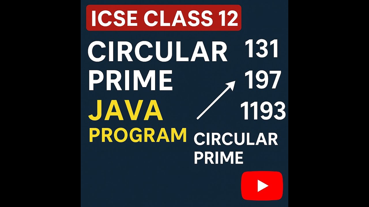 Circular Prime Numbers Explained | ISC Class 12 Java Program with Full ...