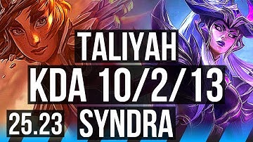 TALIYAH vs SYNDRA (MID) | EUW Master | 25.23