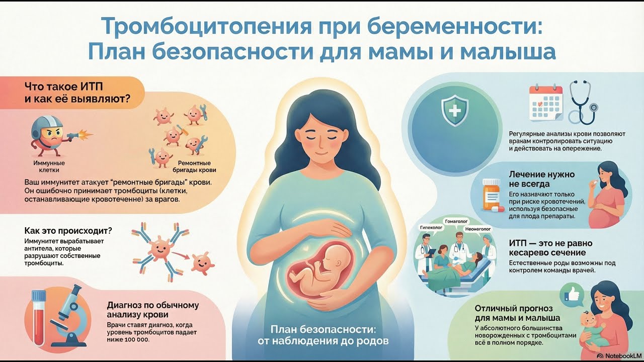 ТРОМБОЦИТОПЕНИЯ при Беременности: Низкие тромбоциты—Это Опасно? План БЕЗОПАСНОСТИ для мамы и малыша!