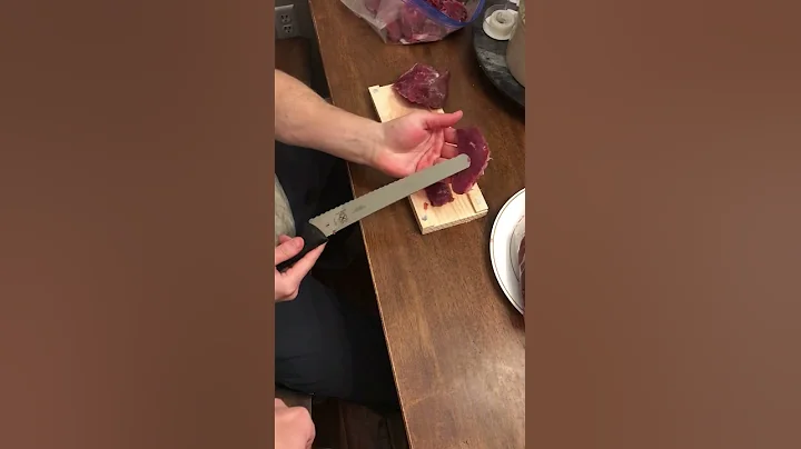 Slicing venison jerky the easy way