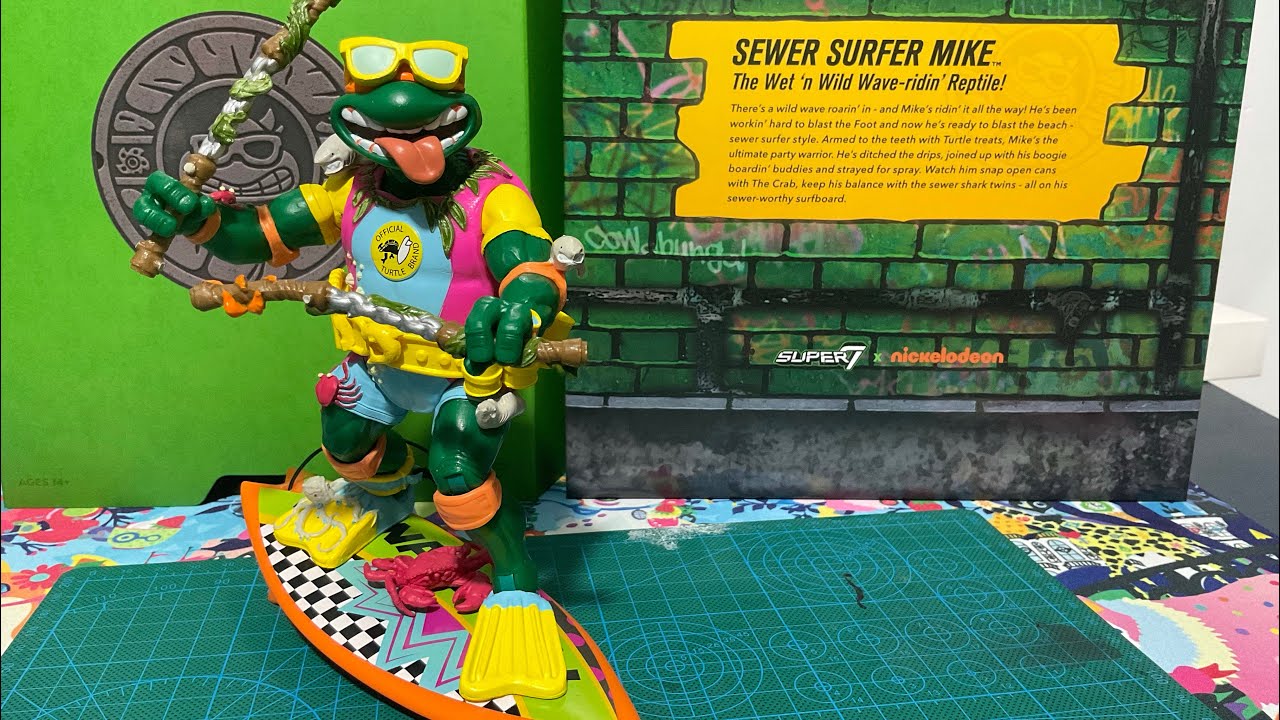 Super 7 TMNT Sewer Surfer Mike-