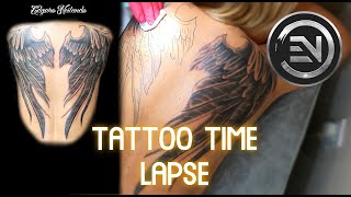 Full Back Wings Tattoo Time Lapse