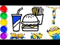 How to draw a burger | Как нарисовать бургер | burger rasmini chizish | сурет салып уйрену