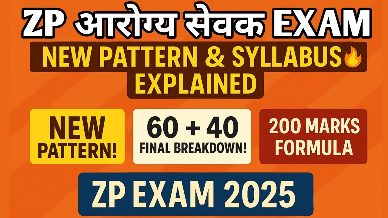 ZP Health Sevak Exam 2025 | NEW Pattern, 60+40 Final Breakdown & 200 Marks Formula