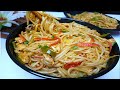 Easy chicken chow mein recipe  homemade spaghetti recipe by chatkhare dar khane