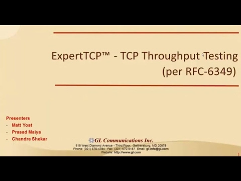 ExpertTCP™ - TCP Throughput Testing Methodology