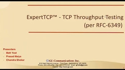 ExpertTCP™ - TCP Throughput Testing Methodology