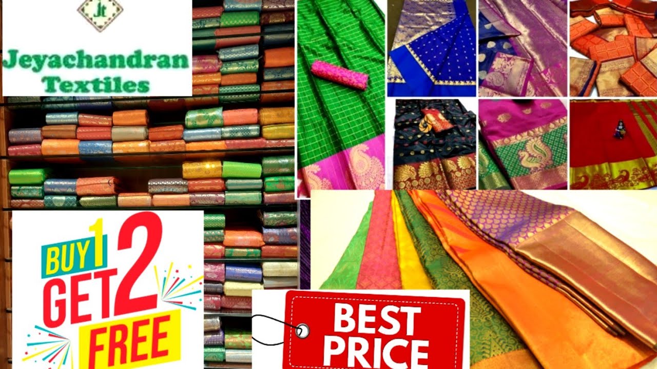 T.NAGAR JAYACHANDRAN TEXTILES Silks sarees hotsilks RawSilks BUY 1 GET 