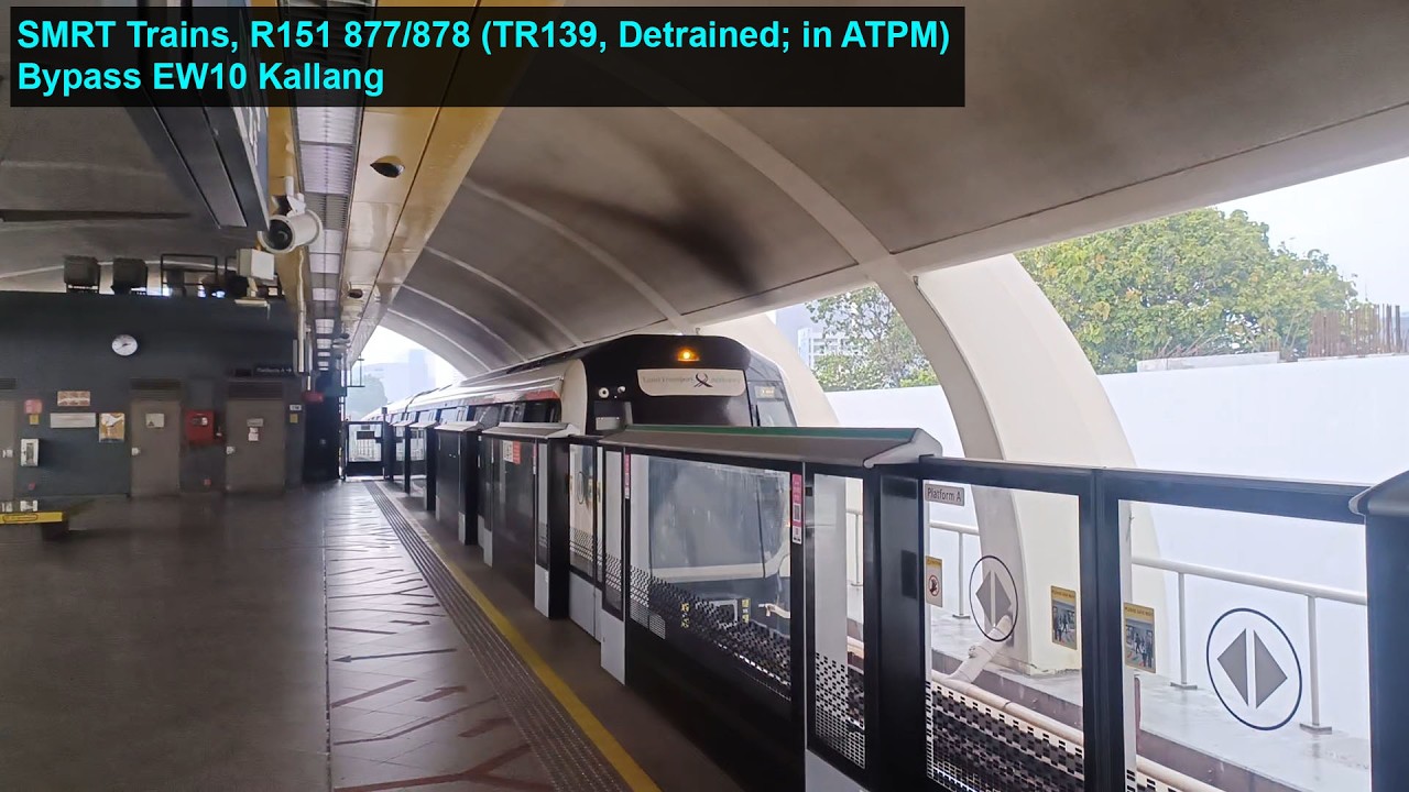 [Detrained; in ATPM] SMRT Trains, R151 877/878, bypassing EW10 Kallang ...