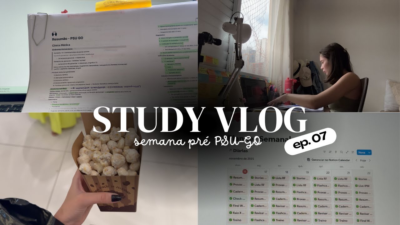 Study Vlog 07 | Estudos pré PSU GO, rotina da reta final para as provas de residência médica