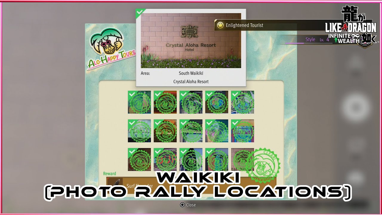 Waikiki (Photo Rally Locations) Like A Dragon Infinite Wealth