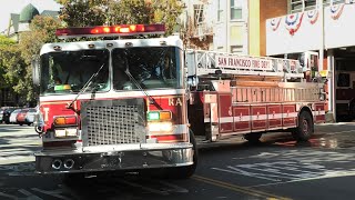 *1993 SPARTAN GLADIATOR* San Francisco Fire Dept. Engine 6 & Truck 6 (Reserve) Responding