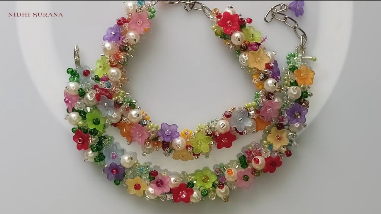 Давайте сделаем этот четырехслойный браслет в садовом стиле, пошаговая инструкция.