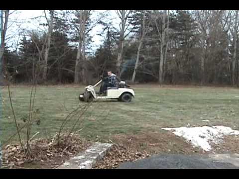 Golf Cart With Snowmobile Motor Polaris Cutlass - YouTube