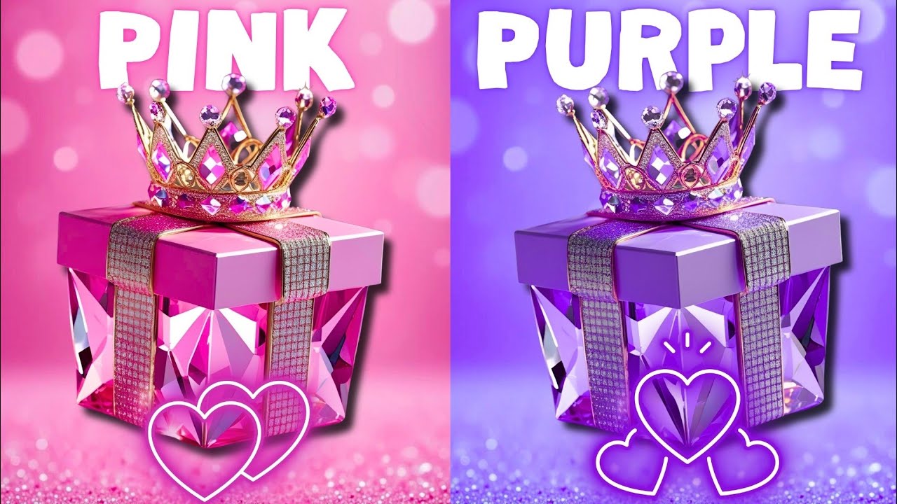 CHOOSE YOUR GIFT...!! 🎁 Pink Vs Purple Edition 💜💖 || 2 gift box challenge 
